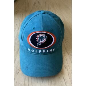 Vintage Miami Dolphins Hat Cap Strap Back Dad BaseBall Faded Y2K 90s Teal